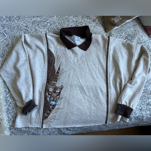 Sweaters - Vintage Liz Rhodes Tiger Sweater